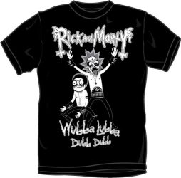  RICK AND MORTY: WUBBA LUBBA  metal T-shirt- black (RENDELÉSRE)