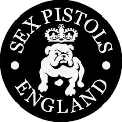 SEX PISTOLS: England körlogó  kis felvarró (hímzett , átm.:10 cm) (RENDELÉSRE)