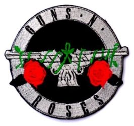 GUNS N ROSES: Circle Logo (szürke)  kis felvarró (hímzett)