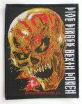   FIVE FINGER DEATH PUNCH: Skull logo  (8,5x10,5 cm)  szövött kis felvarró 