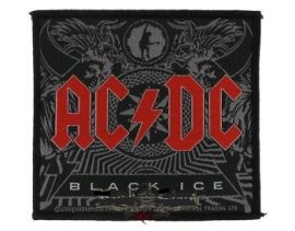 AC/DC: Black ice  (10x10 cm)  szövött  kis felvarró (RENDELHETŐ)
